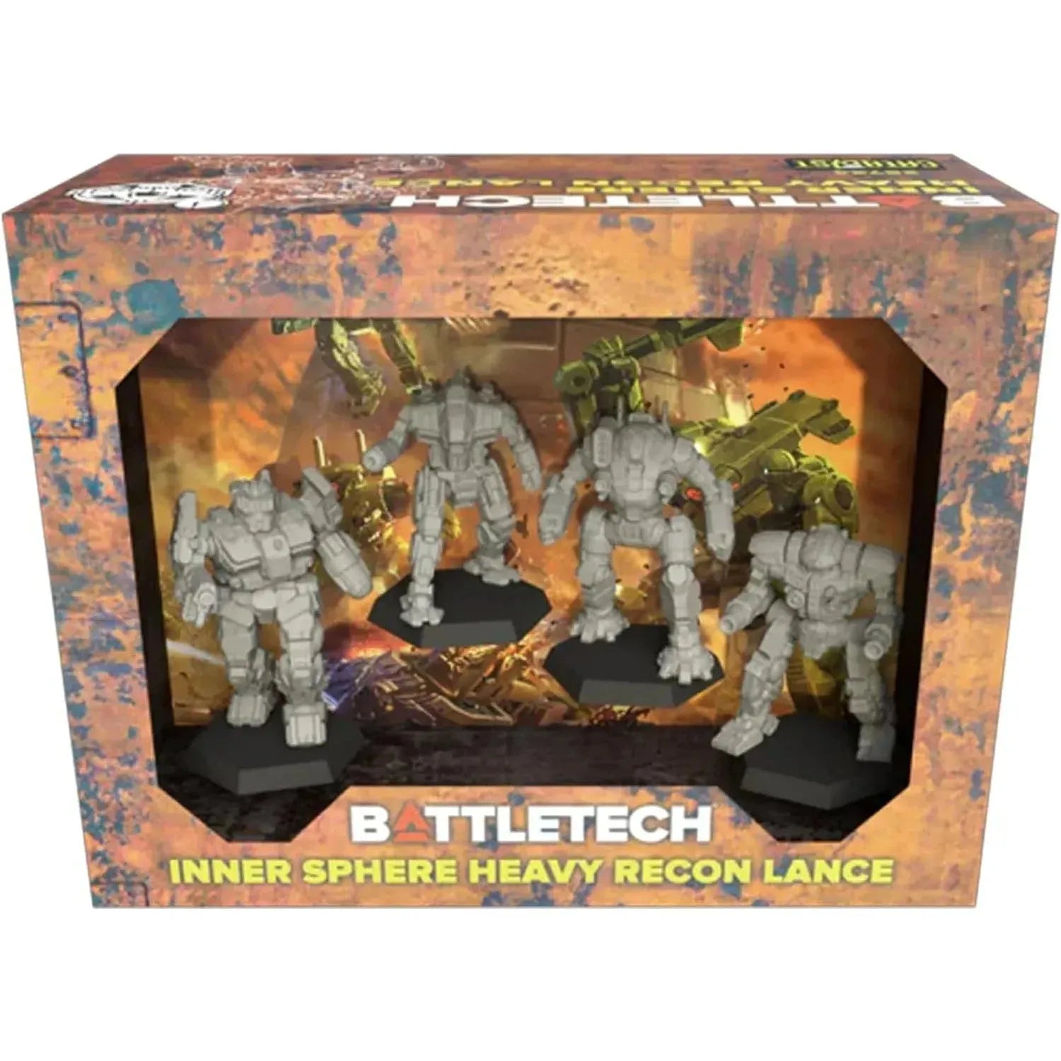 BattleTech: Mercenaries ForcePack - Inner Sphere Heavy Recon Lance box with four mech models.