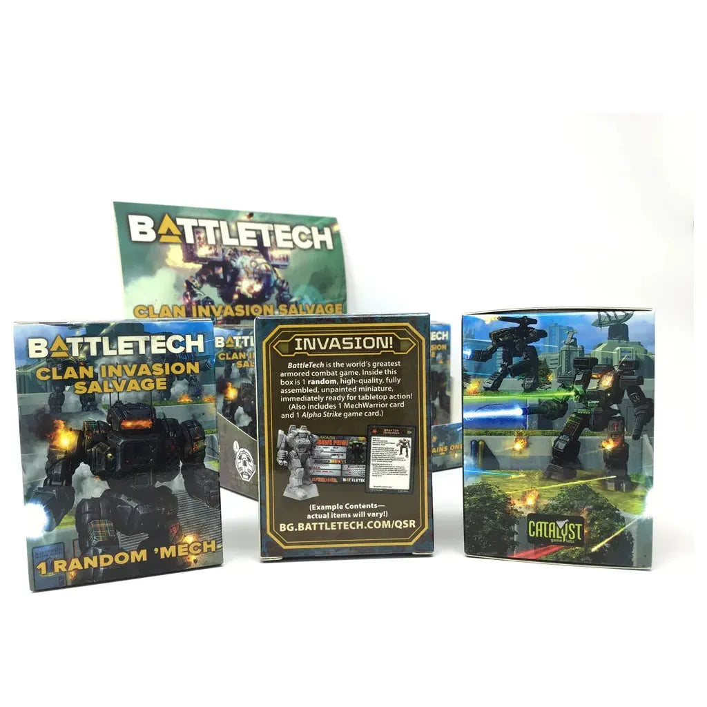BattleTech Minis Clan Invasion Salvage Blind Box with Random 'Mech.