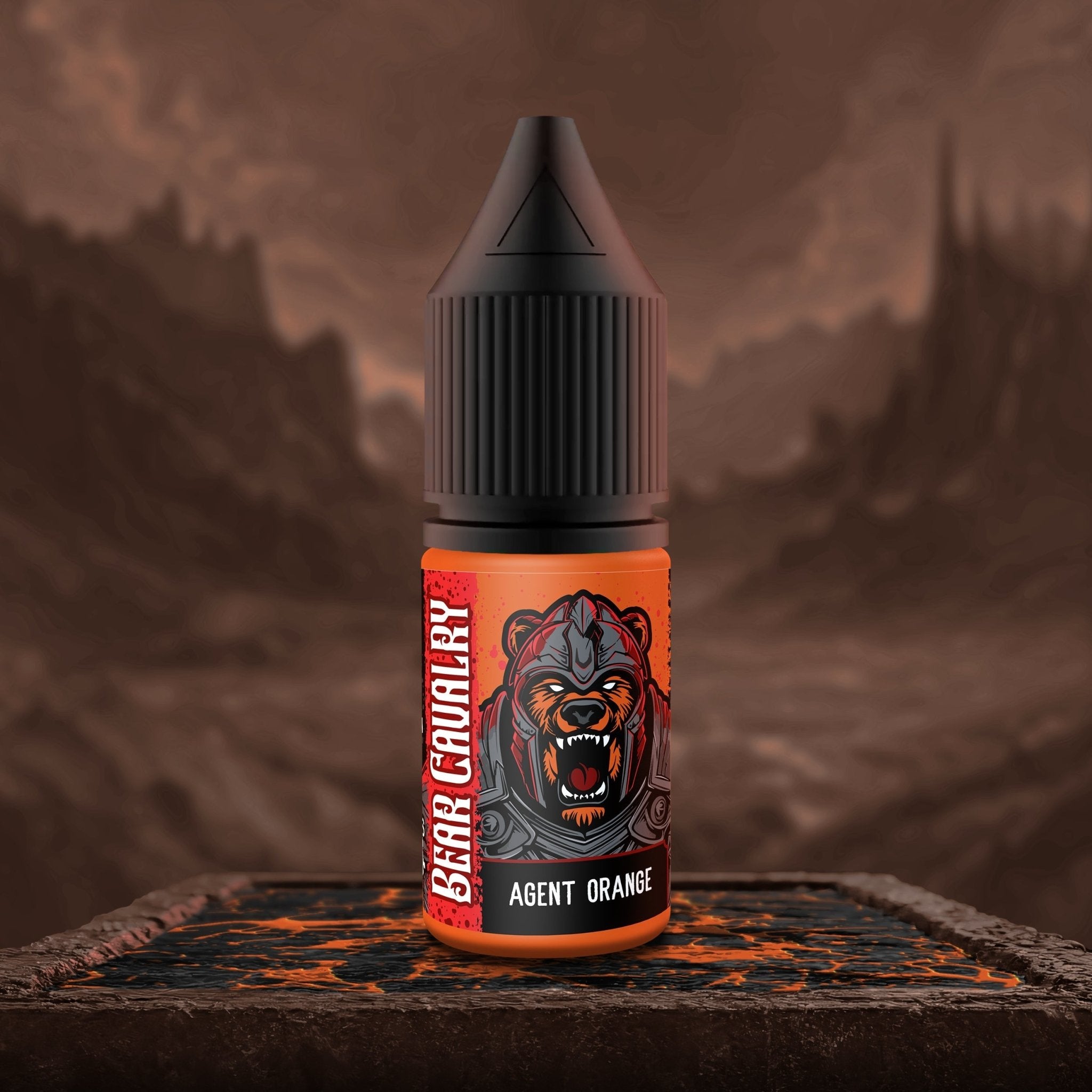 Bear Cavalry Paints Agent Orange 10ml hobby paint bottle.