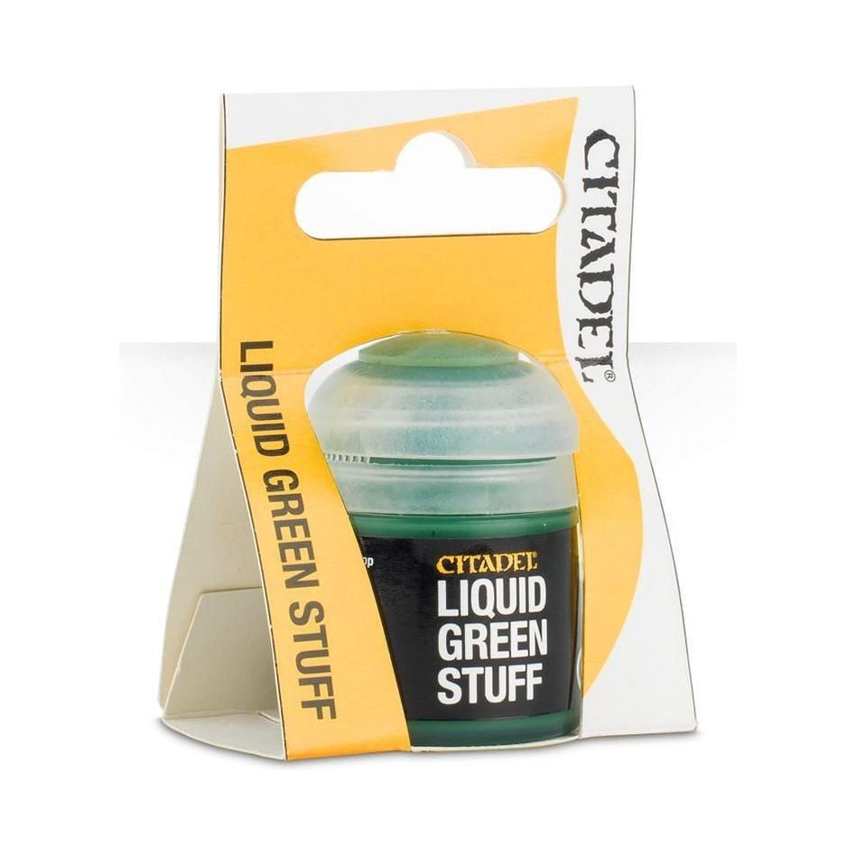 Liquid Green Stuff for filling gaps on miniatures, 12ml bottle.