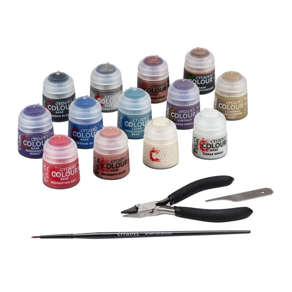 Warhammer 40000 Paints and Tools Set with Citadel Colour paints and essential tools.