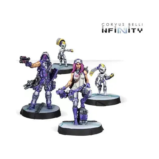 ALEPH Support Pack miniatures featuring Dactyl Engineer, Dactyl Doctor, and two Yudbots.