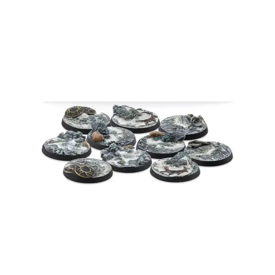 Warcrow 30mm Northern Tribes Scenery Bases, Alpha Series, unpainted thermoplastic set of 10.