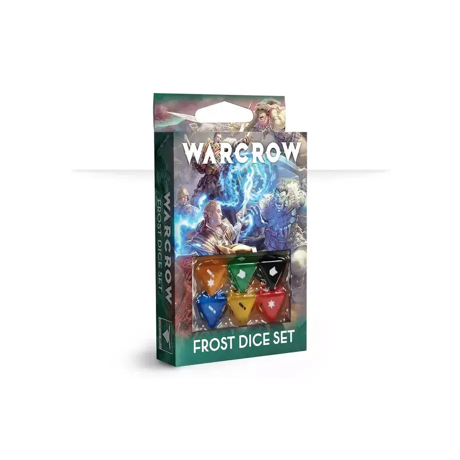 Warcrow Frost Dice Set, 18 special frost effect dice for Warcrow gameplay.