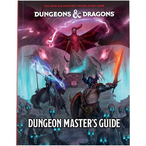 Dungeons & Dragons Dungeon Master's Guide 2024 hardcover cover featuring fantasy characters and magical elements.
