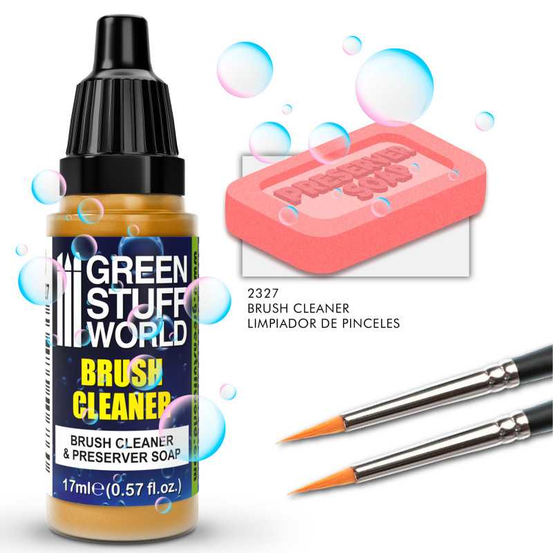 Green Stuff World Brush Cleaner 17ml for cleaning and preserving paintbrushes.