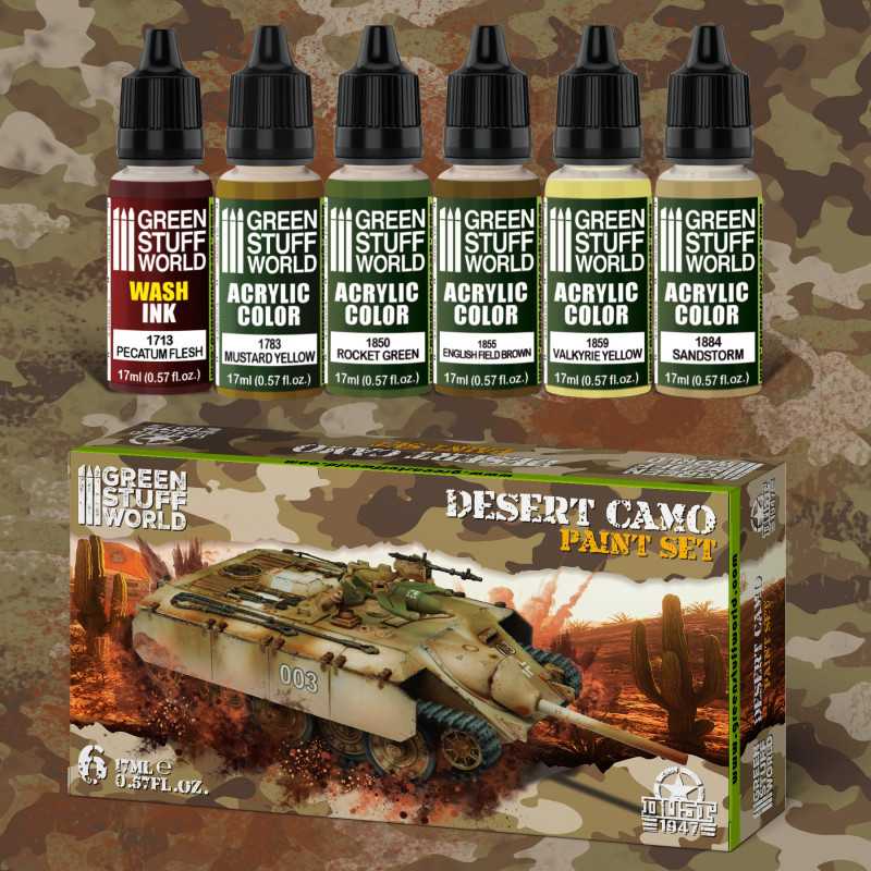 Green Stuff World Desert Camo Paint Set - War Games USA