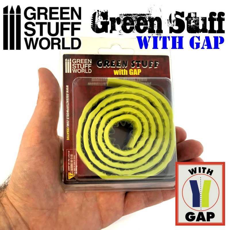Green Stuff World Green Stuff Tape with Gap, 36.5 inches, two-part epoxy putty packaging.