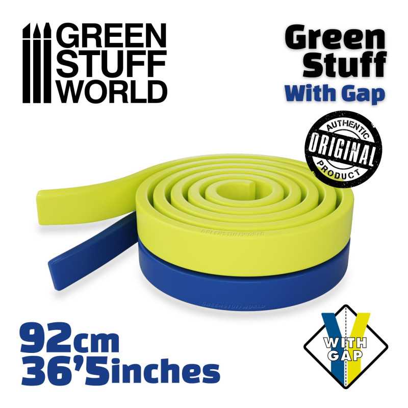 Green Stuff World Green Stuff Tape 36.5 inches with gap, two-part epoxy putty for modeling and sculpting, 92cm length.