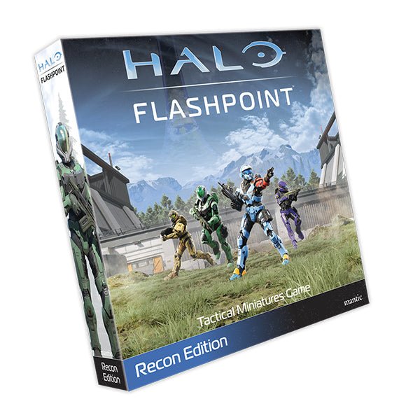 HALO: Flashpoint Recon Edition box displaying Spartan models and game content.