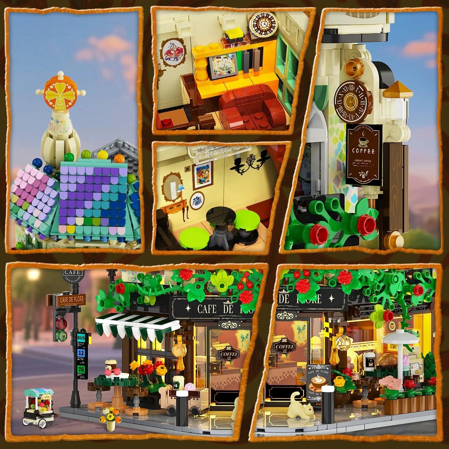 Flower Cafe House Building Set with Lights - Insoon - War Games USA