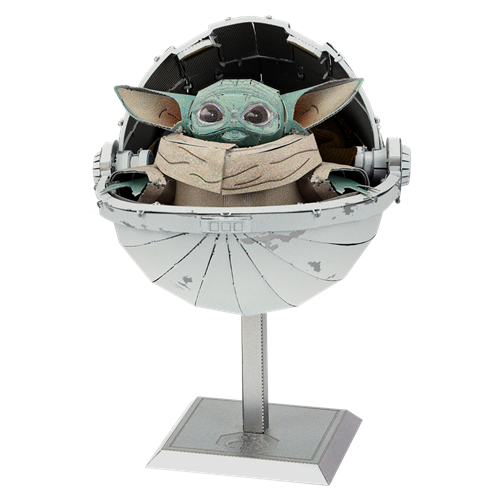 Metal Earth® Premium Series model of The Child from The Mandalorian™ in green and steel, moderate difficulty.