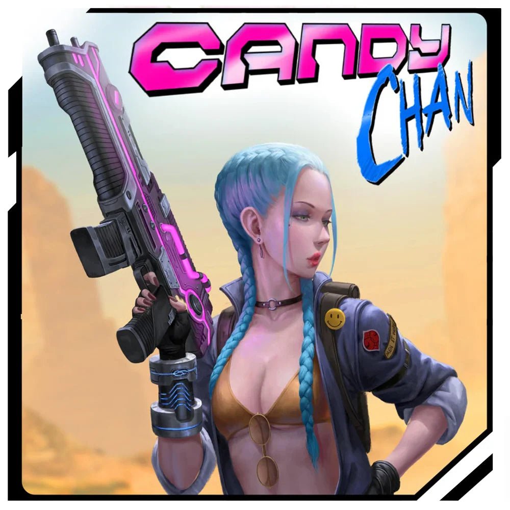 Neko Galaxy Candy Chan Bust depicting a futuristic character with braided hair and futuristic attire, holding a gun, 1:10 scale model.