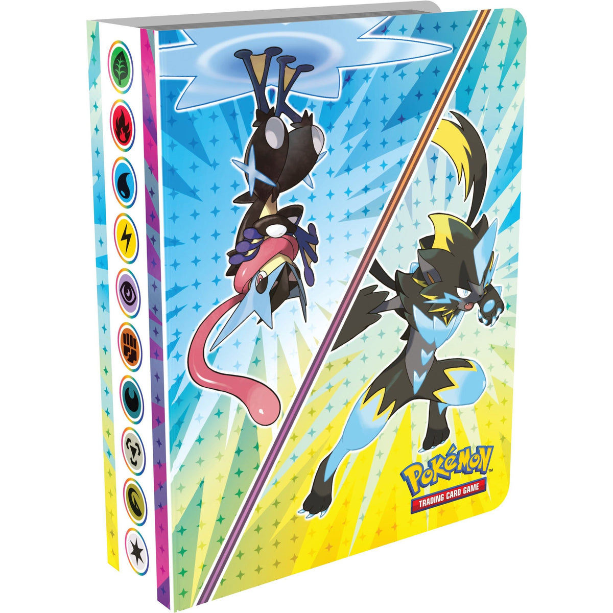 Front cover of the Pokémon TCG Mini Portfolio Q4 2026 showing Mega Greninja and Mega Zeraora