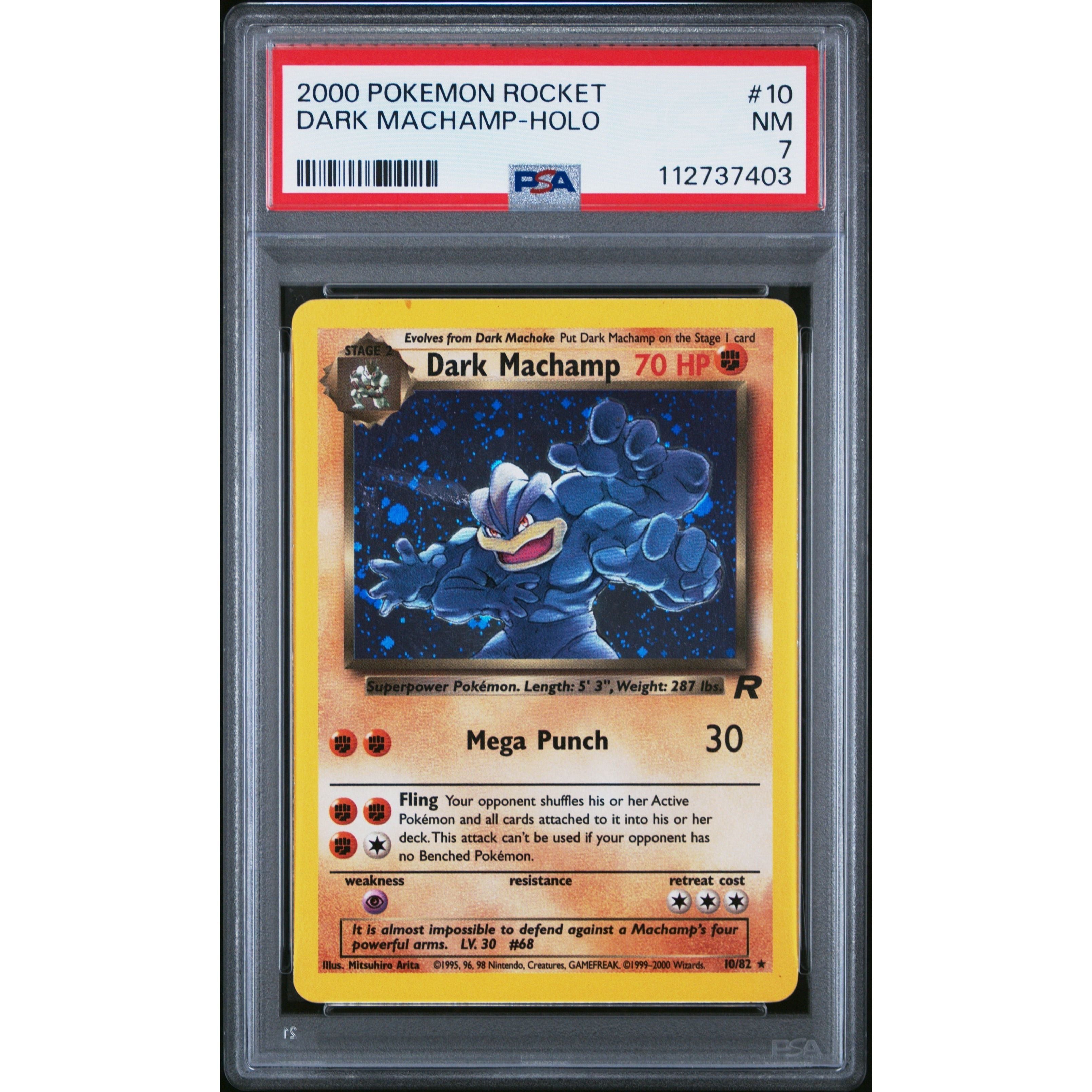 Dark Machamp Team Rocket - HOLO 10 - PSA Graded 7 - War Games USA