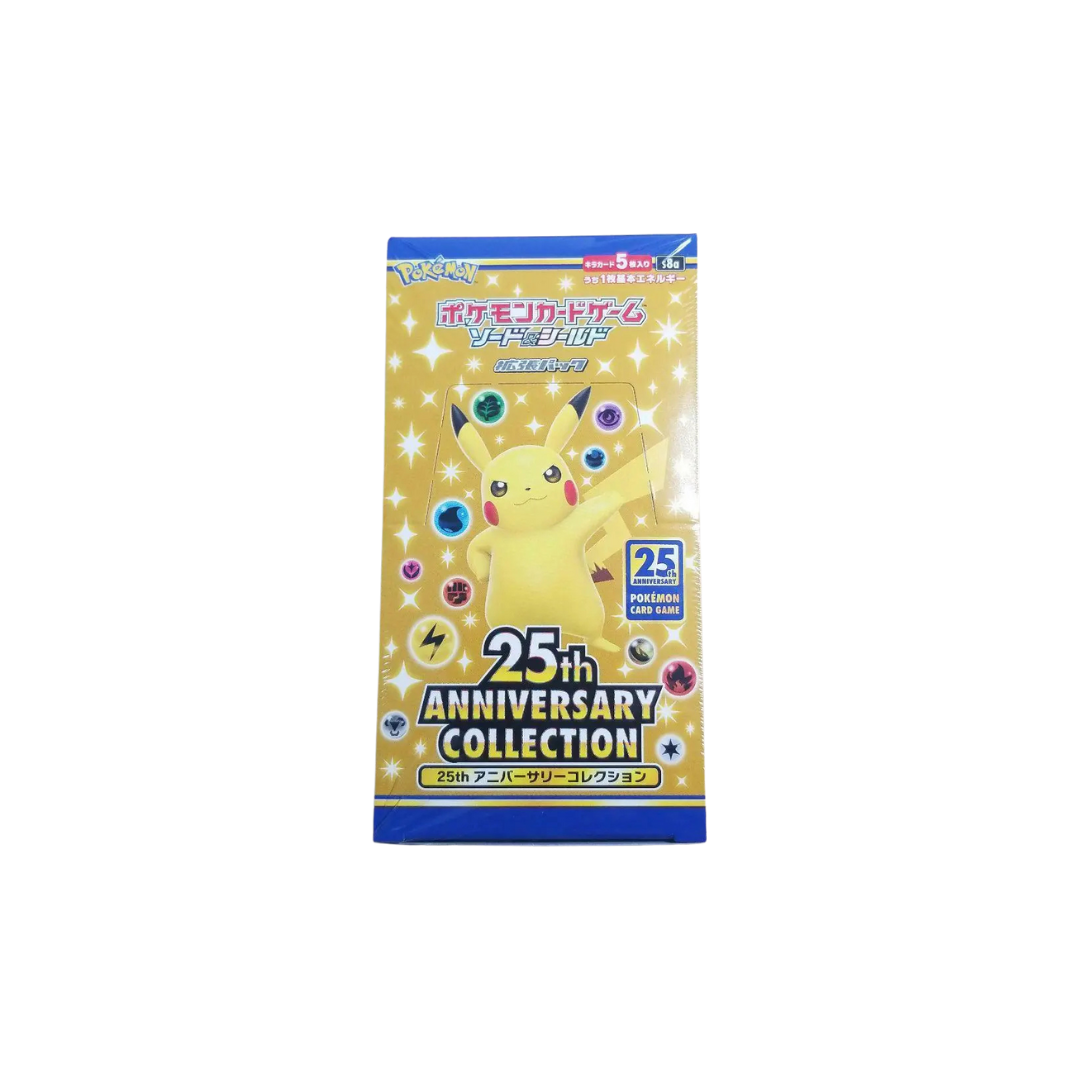 Pokemon 25th Anniversary Collection Japanese Booster Box with Pikachu design.