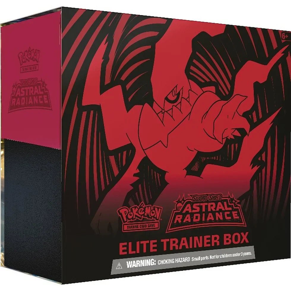Pokemon Astral Radiance Elite Trainer Box packaging featuring a bold design.