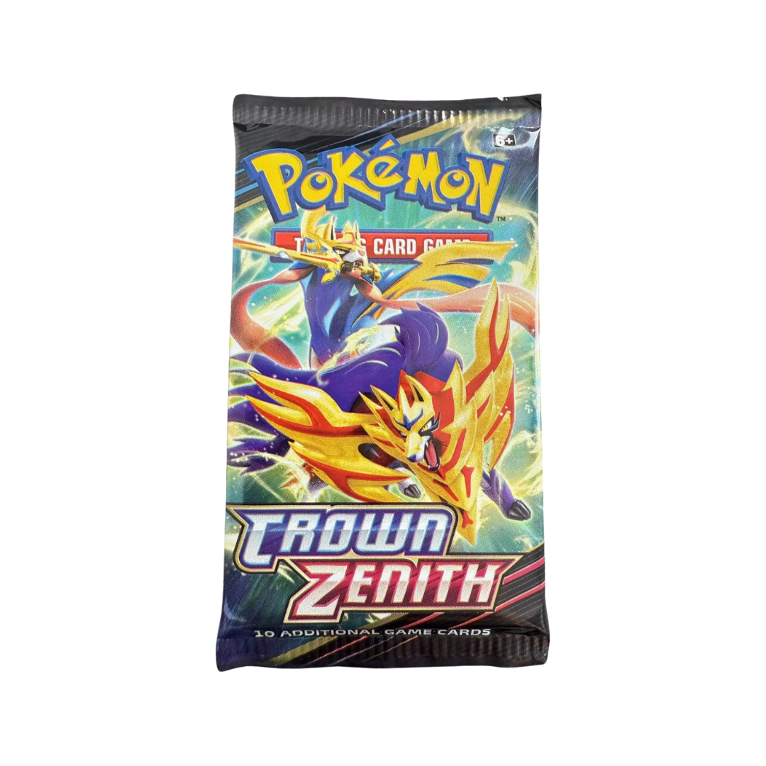 Pokemon Crown Zenith Booster Pack containing 10 TCG cards.