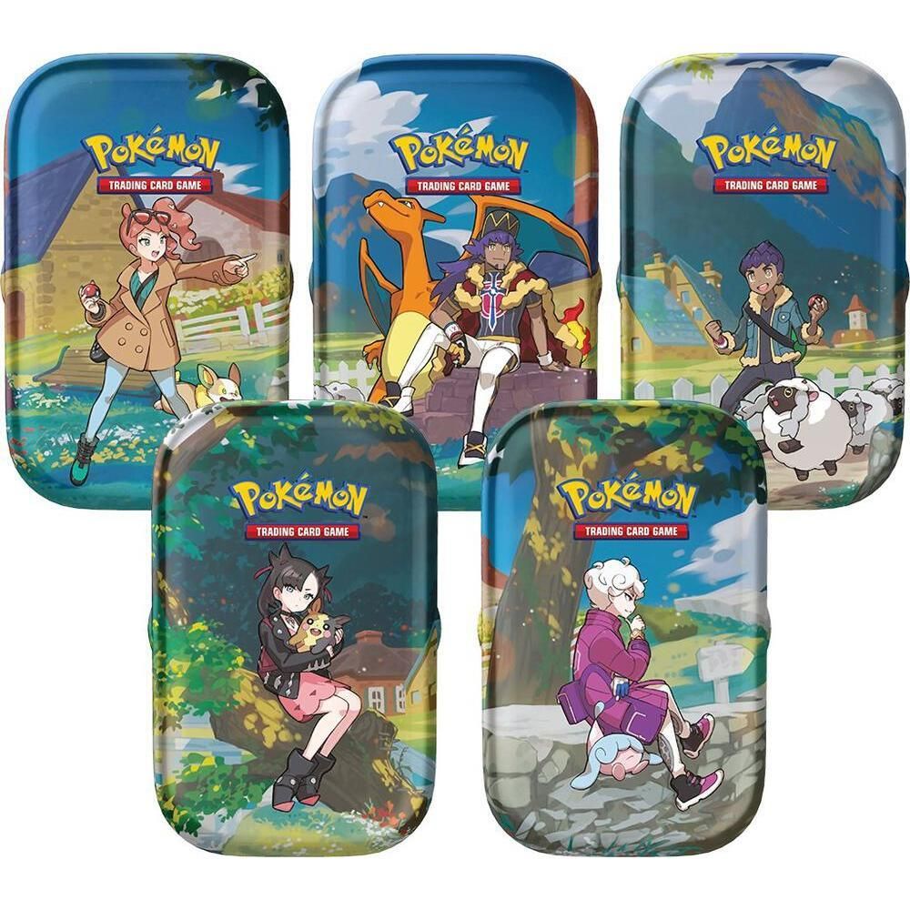 Pokemon Crown Zenith Mini Tin with various character designs.