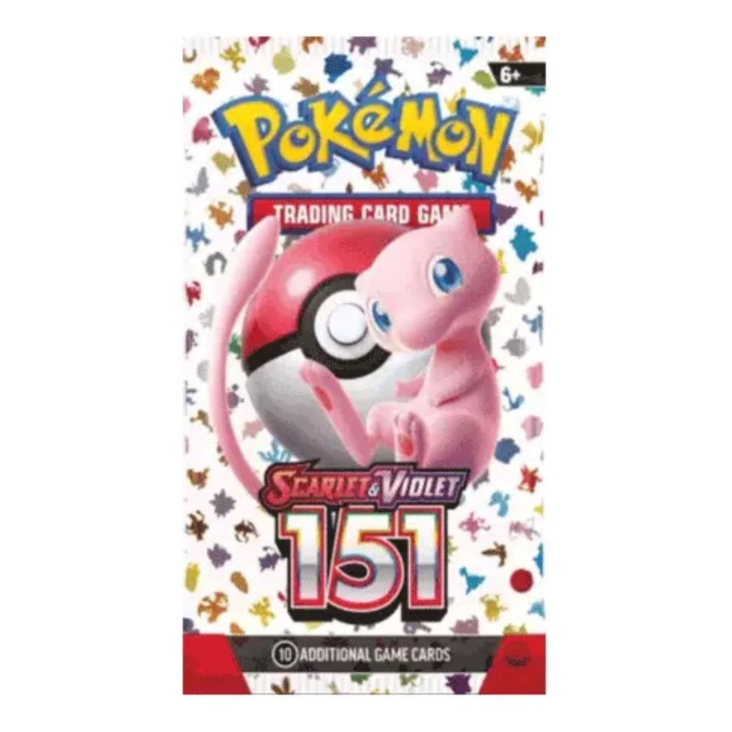 Pokemon TCG 151 single pack featuring 10 trading card game cards with Mew and Poké Ball design.
