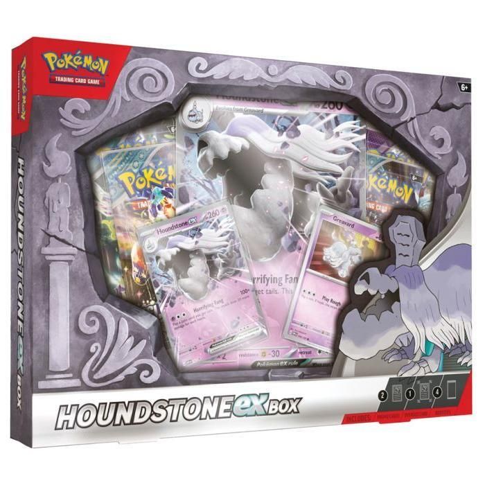 Pokémon TCG Houndstone ex Box with foil cards and booster packs.