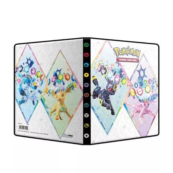 Pokemon TCG Prismatic Evolutions 4-Pocket Portfolio with vibrant full-art cover.