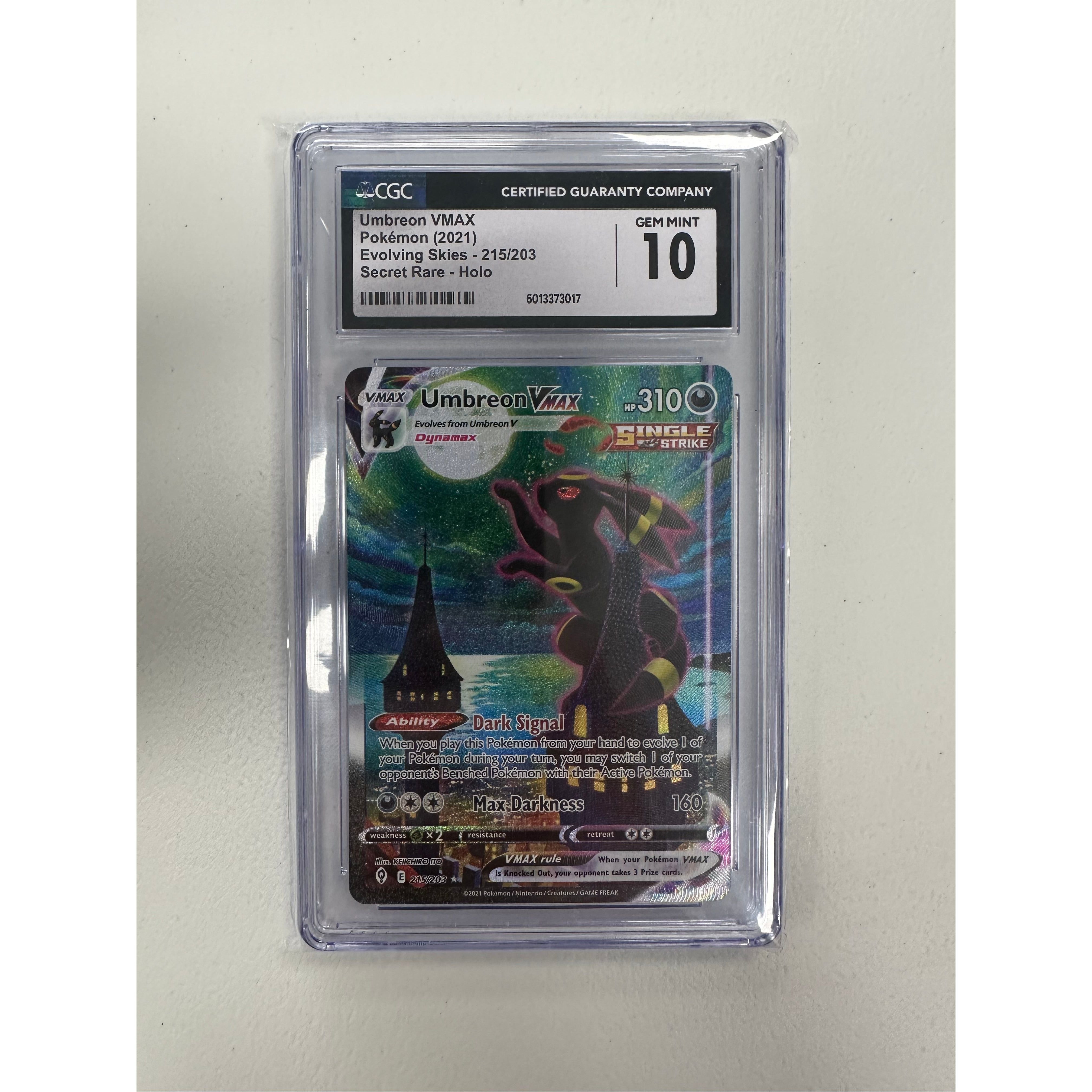Pokemon Umbreon Vmax CGC Graded Gem Mint 10 - War Games USA