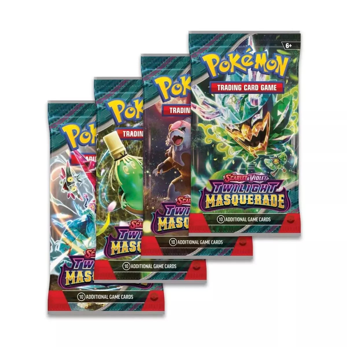 Pokemon TCG: Scarlet & Violet Twilight Masquerade single pack with 10 cards.