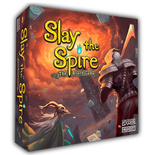 Slay the Spire: The Board Game box showcasing fantasy artwork and game title.