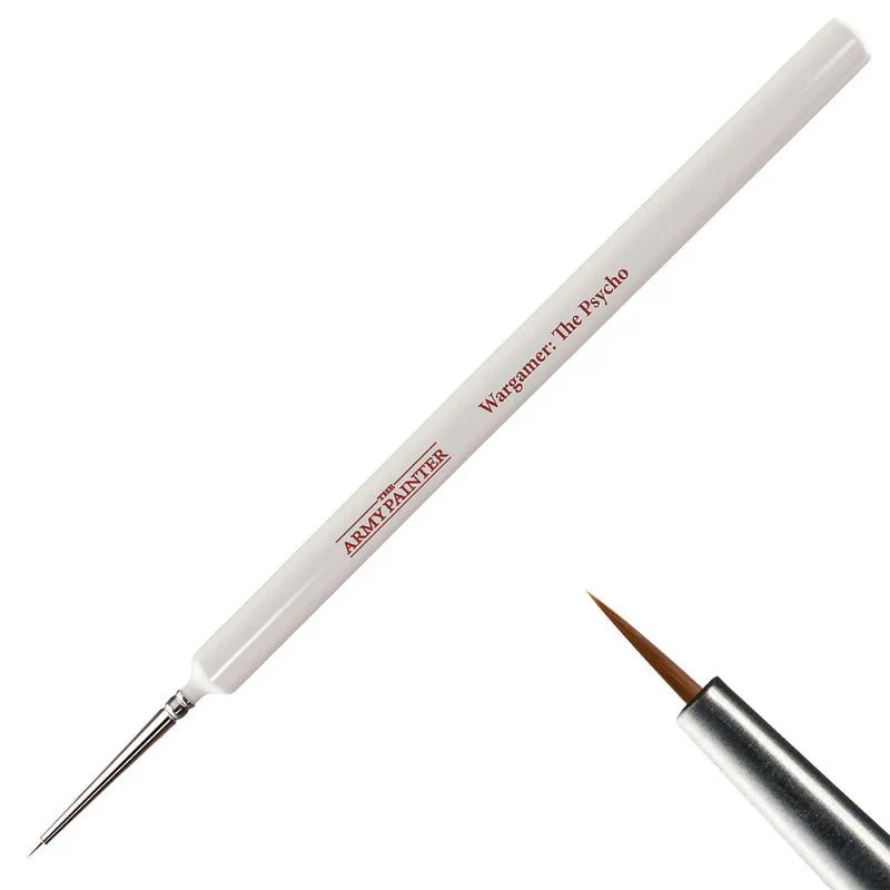 The Army Painter Wargamer Brush: The Psycho, ultra-precise sable hair brush for detailed wargaming.