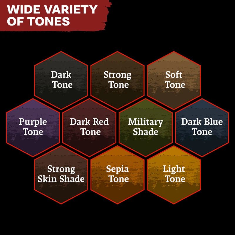 The Army Painter Warpaints Washes Paint Set - Wide Variety of Tones Display
