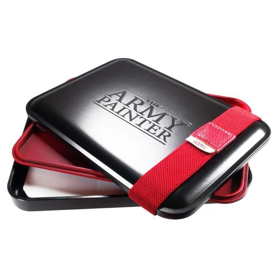 The Army Painter wet palette with red strap and hydro sheets.