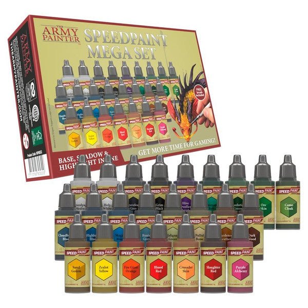 Speedpaint Mega Set - All-in-One Miniature Painting Solution with 24 Colors and Free Brush