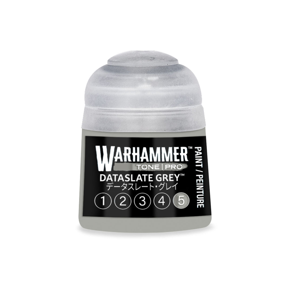 Citadel Colour Warhammer Tone Pro Paint in Dataslate Grey, 12ml miniature paint bottle from the Tone Pro range.