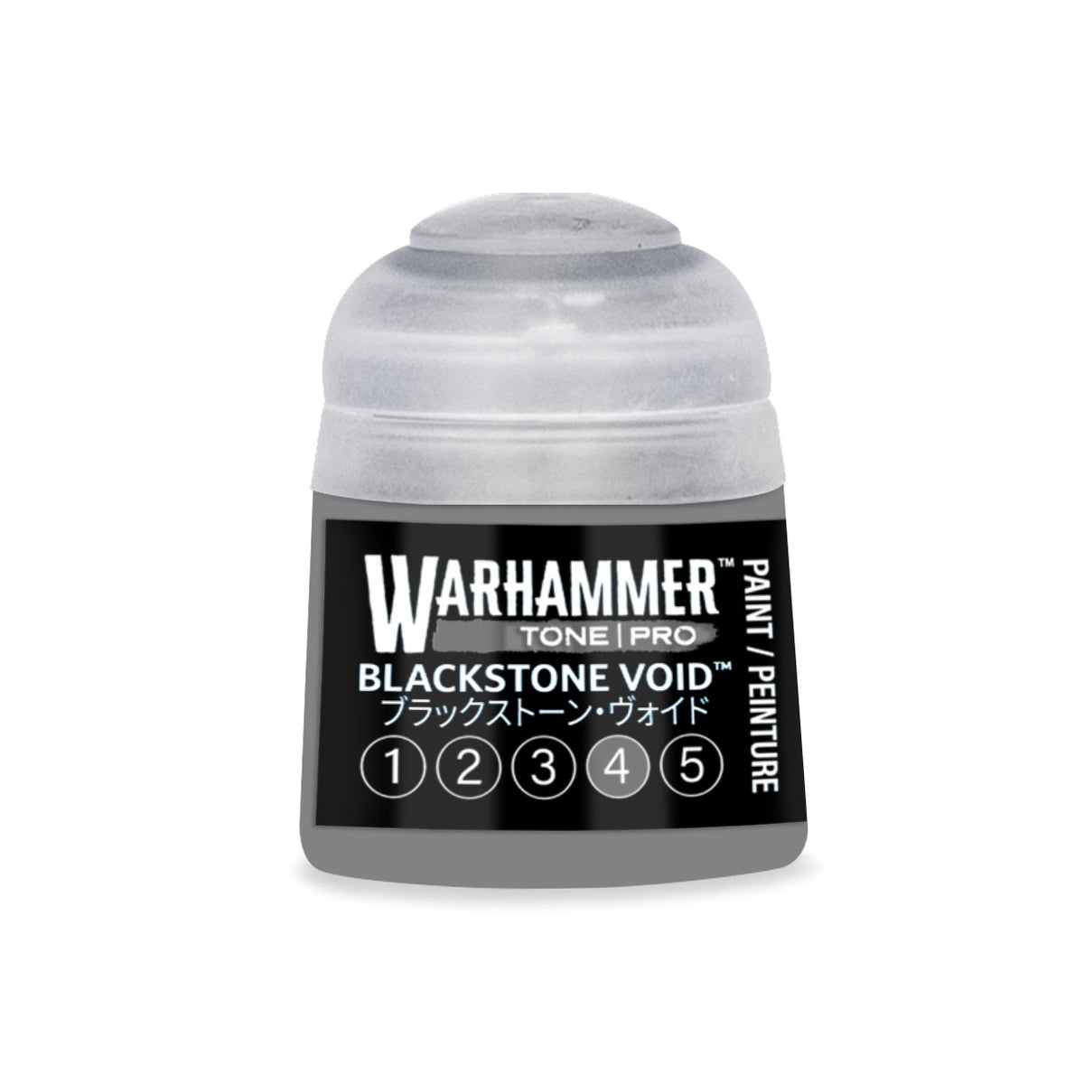 Blackstone Void 4 Warhammer Tone Pro miniature paint by Citadel Colour in a 12ml bottle, designed for detailed miniature painting.