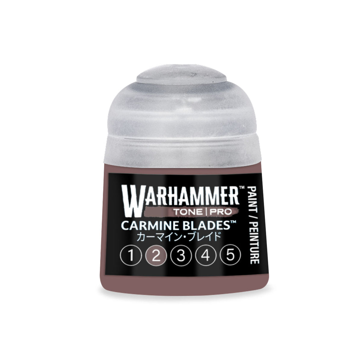 Carmine Blades 2 Warhammer Tone Pro miniature paint by Citadel Colour, 12ml bottle of rich red tone for detailed models.