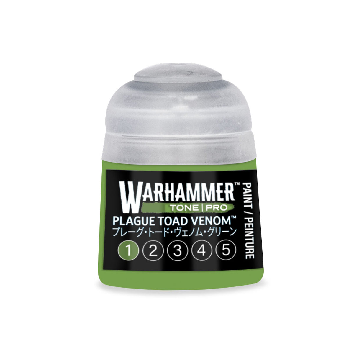 Citadel Colour Plague Toad Venom 1 Warhammer Tone Pro miniature paint 12ml bottle with label and cap.