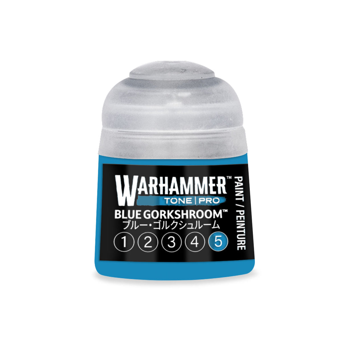 Blue Gorkshroom 5 Warhammer Tone Pro miniature paint by Citadel Colour, 12ml bottle of vibrant blue tone for model detailing