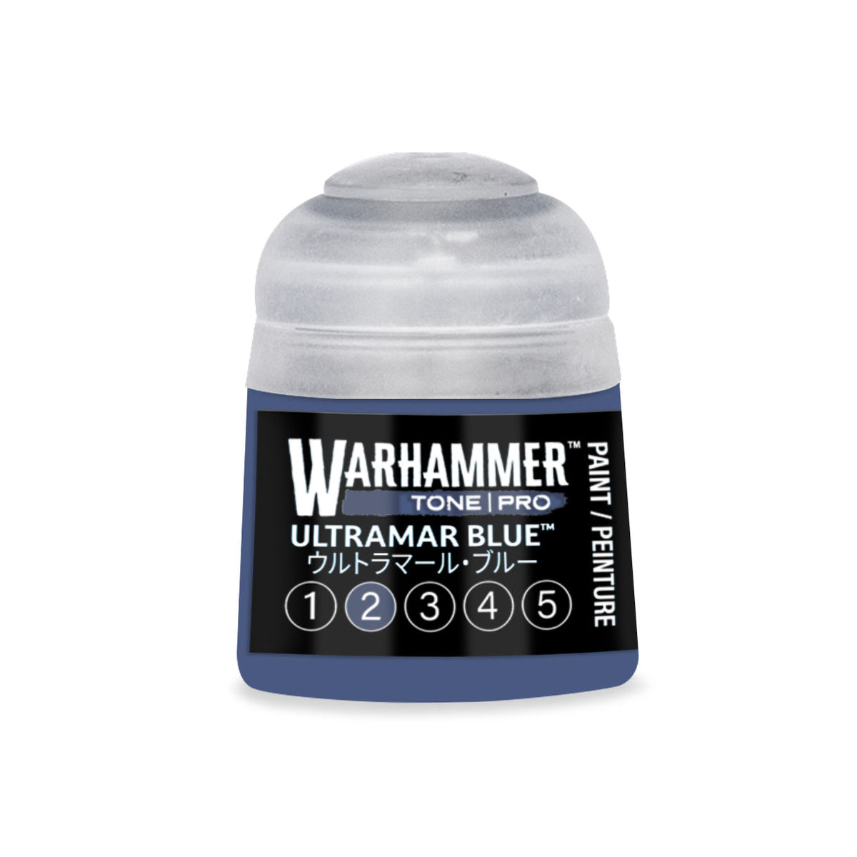 Ultramarine Blue 2 Citadel Colour Tone Pro miniature paint in a 12ml bottle, used for warhammer and miniature painting.