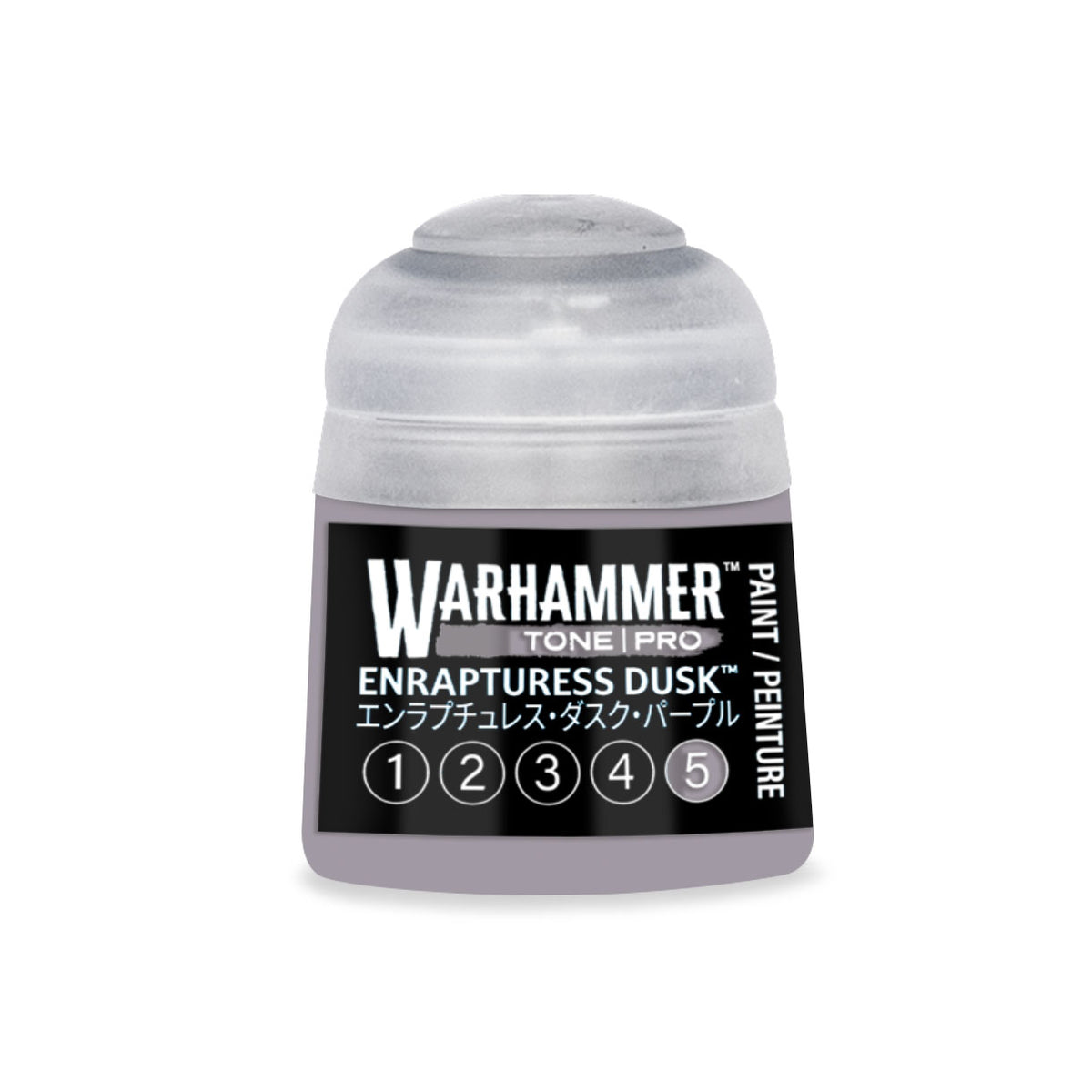 Citadel Colour Enrapturess Dusk 5 Warhammer Tone Pro miniature paint 12ml bottle with label and cap.