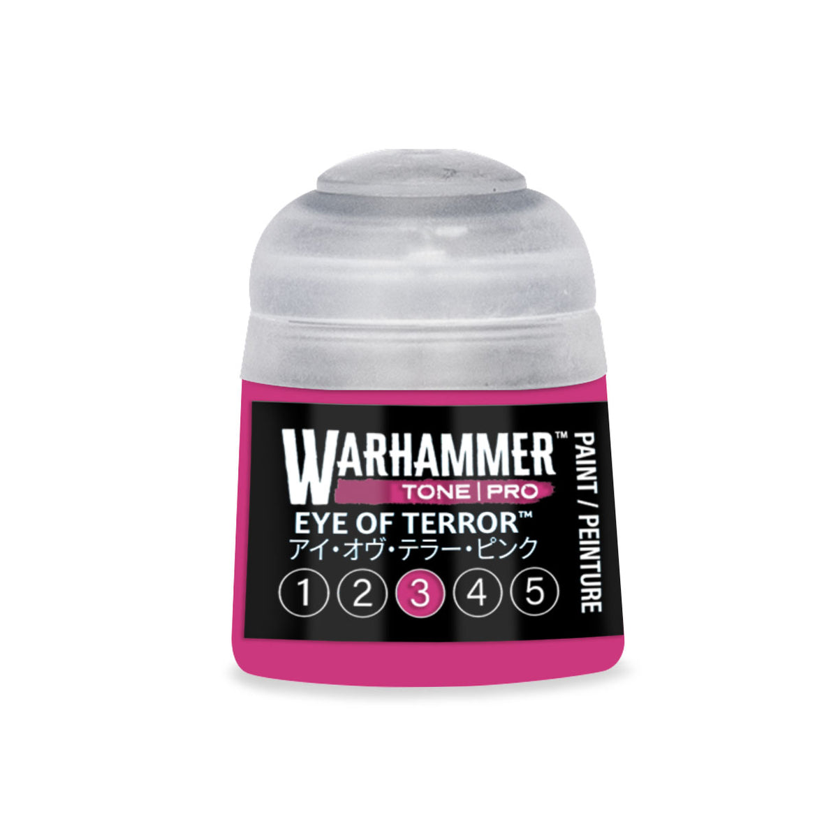 Citadel Colour Eye of Terror 3 Tone Pro miniature paint bottle with 12ml capacity, designed for Warhammer models.