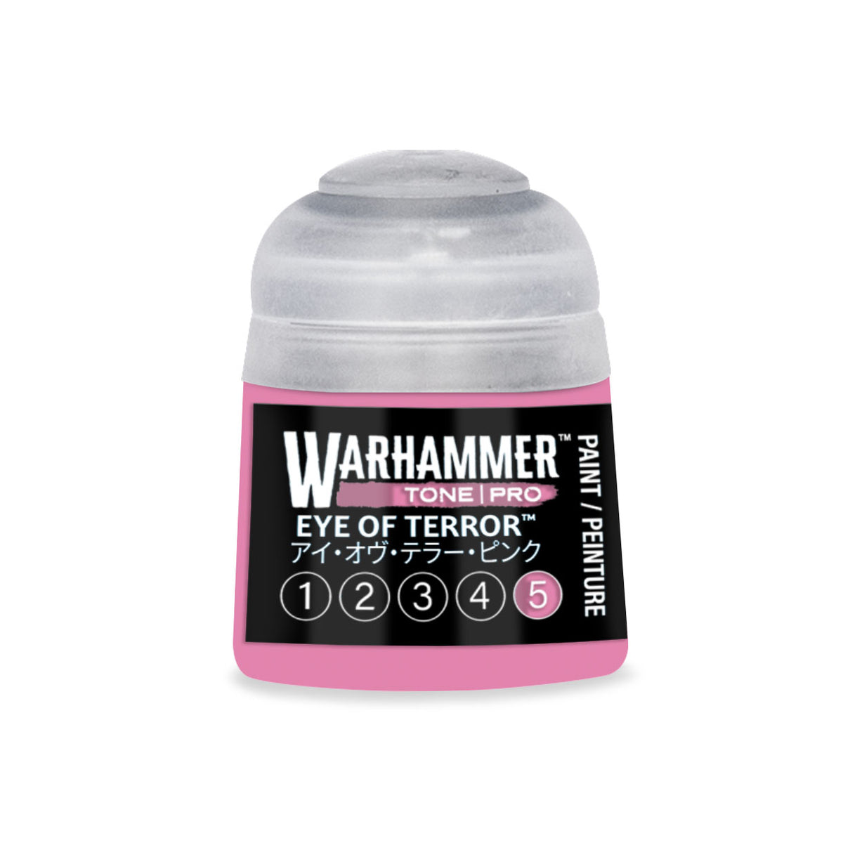Citadel Colour Eye of Terror 5 Warhammer Tone Pro miniature paint in 12ml bottle, labeled Tone Pro, with colorful label and paint cap.