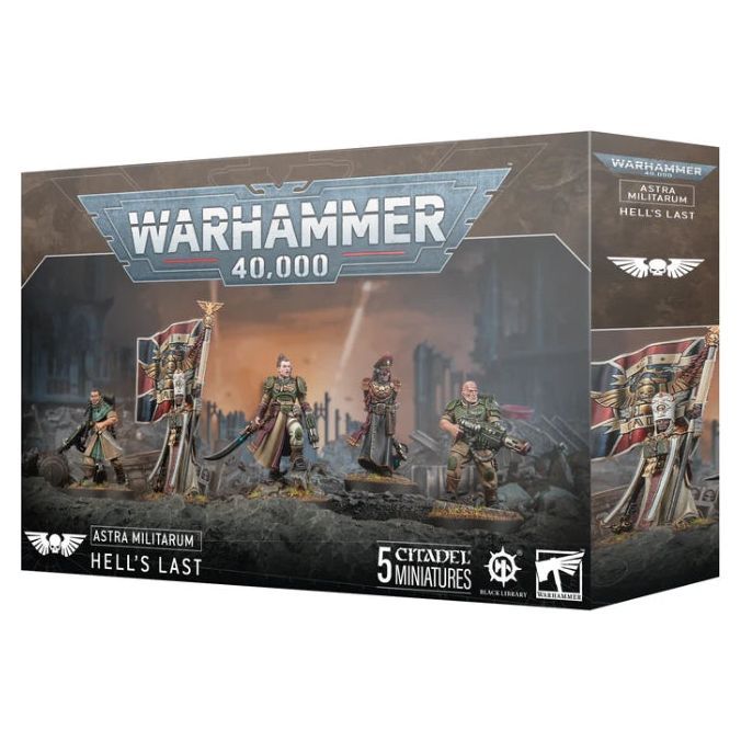 Astra Militarum Minka Lesk and Companions Warhammer 40,000 kit packaging.
