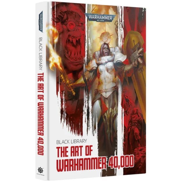 Black Library: The Art of Warhammer 40000 book cover featuring artwork collection.