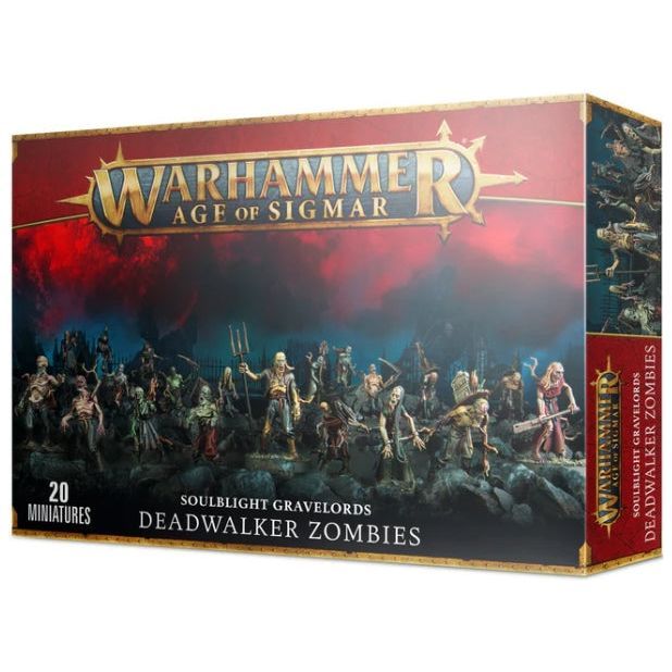 Warhammer Age of Sigmar Deadwalker Zombies model kit packaging.