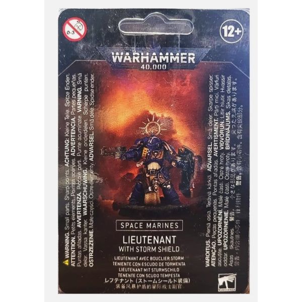 Lieutenant with Storm Shield Space Marines Warhammer 40K figure kit packaging.