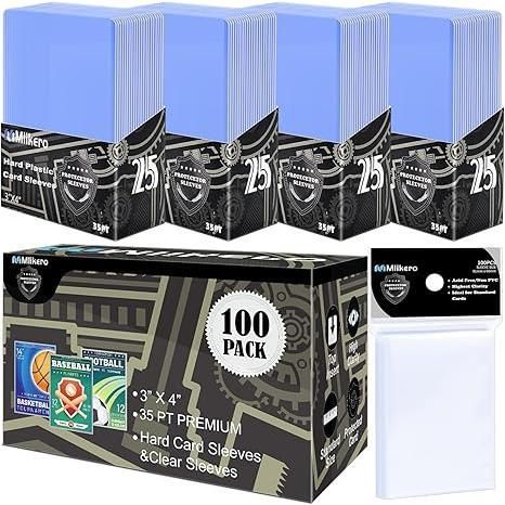 Mlikero Top Loader 25 Count Box with hard plastic card sleeves.