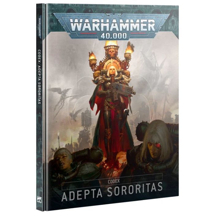 Warhammer 40000: 10th Edition Codex Adepta Sororitas hardback book with artwork and rules.