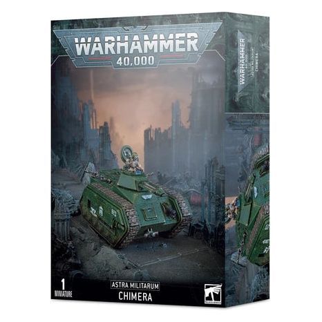 Warhammer 40000 Astra Militarum Chimera model kit packaging.