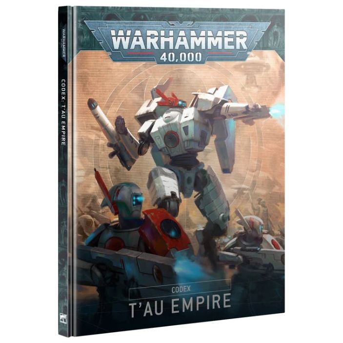 Warhammer 40000 Codex: Tau Empire 10th Edition hardback book cover featuring T'au Empire artwork.